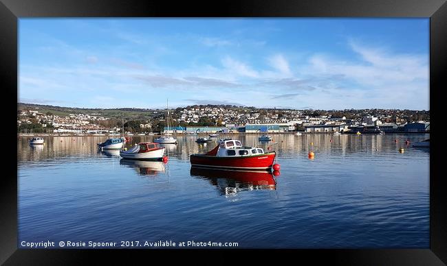 Calm day on the River Teign viewed from Shaldon  Framed Print by Rosie Spooner