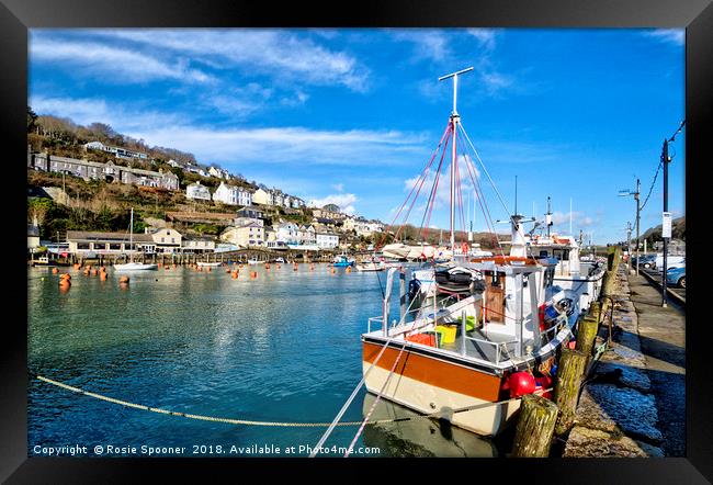 Fishing boat on the Looe River  Framed Print by Rosie Spooner