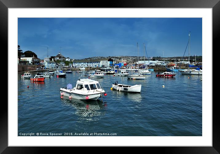 Sunny day at Paignton Harbour in Torbay Framed Mounted Print by Rosie Spooner