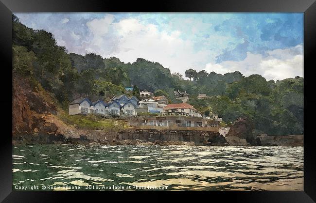 The Cary Arms at Babbacombe viewed from the sea Framed Print by Rosie Spooner