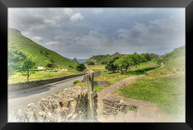 Valley of the Rocks at in North Devon near Lynton Framed Print by Rosie Spooner