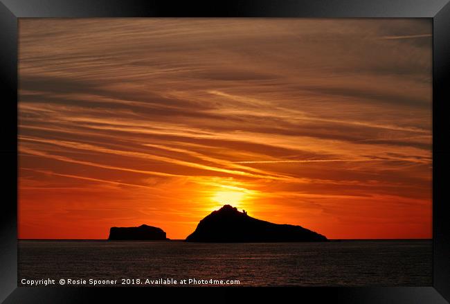 Thatcher Rock and The Orestone at sunrise  Framed Print by Rosie Spooner