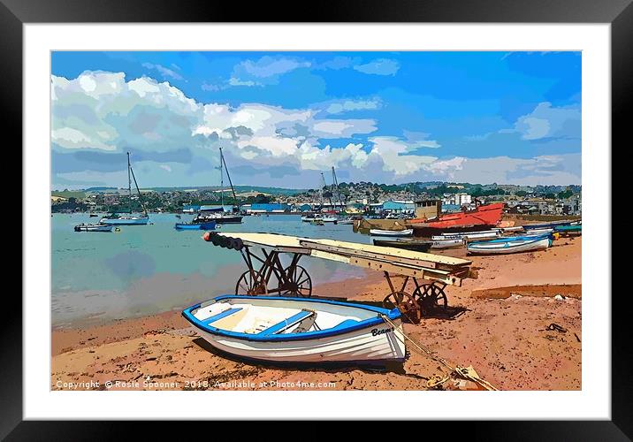 Teignmouth Back Beach on the River Teign in Devon Framed Mounted Print by Rosie Spooner