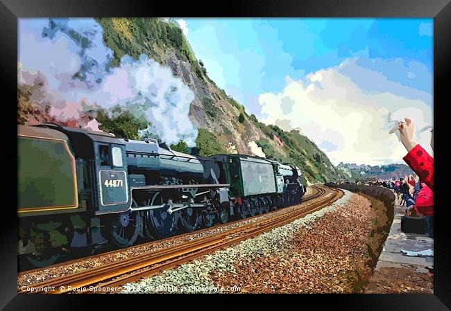 Waving to the Flying Scotsman Steam Train  Framed Print by Rosie Spooner