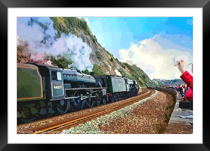 Waving to the Flying Scotsman Steam Train  Framed Mounted Print by Rosie Spooner