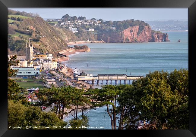 View of Teignmouth and The Parson and Clerk Rocks  Framed Print by Rosie Spooner