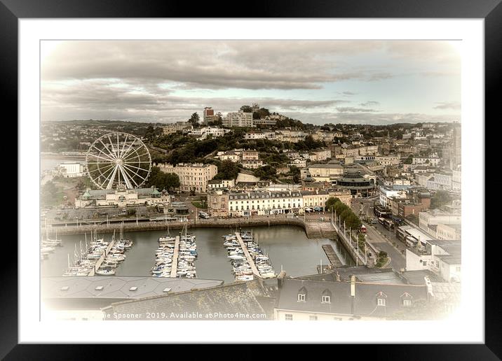 Looking down on Torquay Harbour and Town Framed Mounted Print by Rosie Spooner