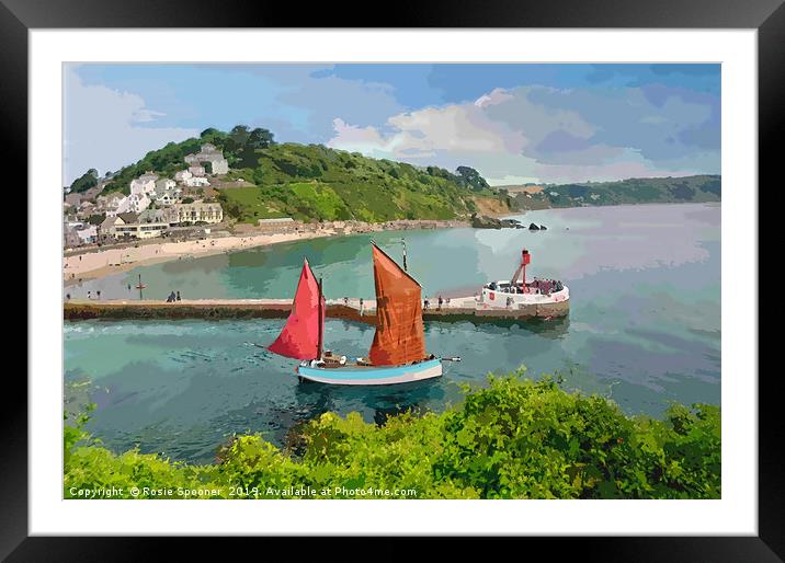 Lugger Iris at the Looe Lugger Regatta in Cornwall Framed Mounted Print by Rosie Spooner
