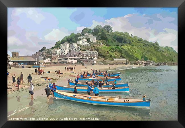 Round the island race at Looe in Cornwall Framed Print by Rosie Spooner