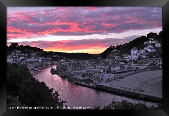 Looe at Sunset from Hannafore West Looe Framed Print by Rosie Spooner