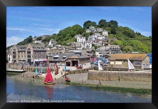 Sailing boats at Looe on a summer's day.  Framed Print by Rosie Spooner