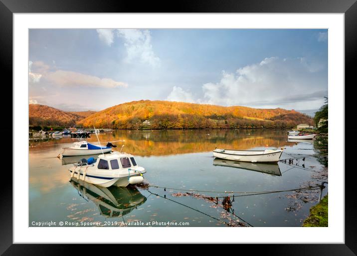 Early morning autumn view on the River Looe  Framed Mounted Print by Rosie Spooner