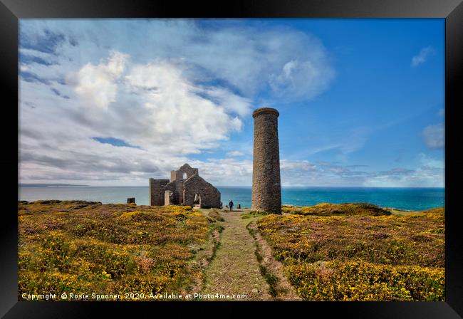Ruins at Wheal Coates Mine in North Cornwall  Framed Print by Rosie Spooner