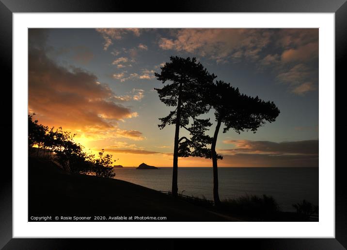 Meadfoot Beach Sunrise in Torquay Devon Framed Mounted Print by Rosie Spooner