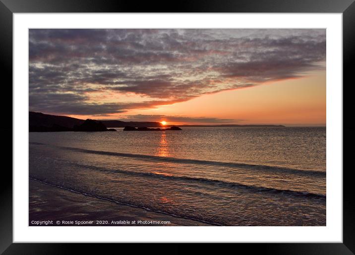 Sunrise at Looe Beach in Corn Framed Mounted Print by Rosie Spooner