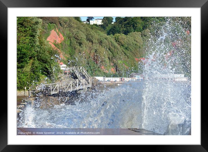 Rough Sea at Babbacombe in Torquay Framed Mounted Print by Rosie Spooner