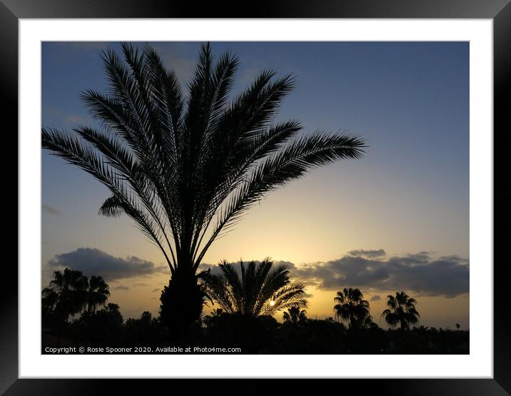 Palm Trees at Sunset Framed Mounted Print by Rosie Spooner
