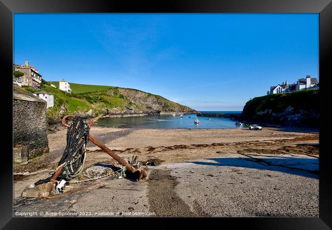 Anchor on the slipway at Port Isaac Framed Print by Rosie Spooner