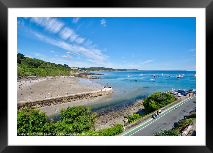 Banjo pier and beach at Looe in Cornwall Framed Mounted Print by Rosie Spooner