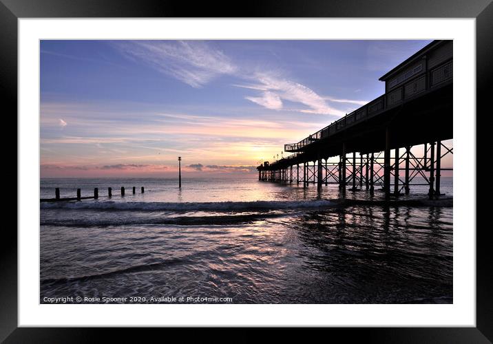 Sunrise at Teignmouth Pier in Devon Framed Mounted Print by Rosie Spooner