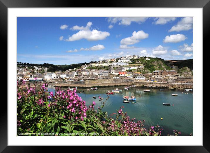 Mevagissey from the Coast Path in Cornwall Framed Mounted Print by Rosie Spooner