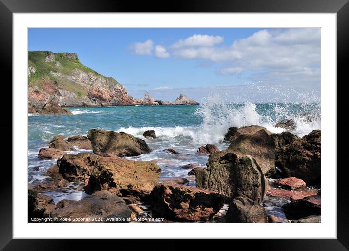 Ansteys Cove and Long Quarry Point Framed Mounted Print by Rosie Spooner