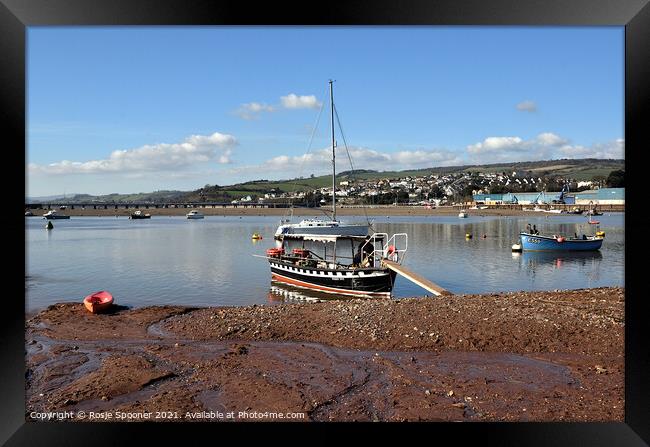 The Teignmouth and Shaldon Ferry on The River Teign Framed Print by Rosie Spooner
