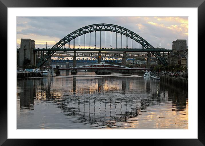 Tyne Bridge Sunset Framed Mounted Print by Chris Chambers