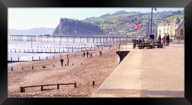A Windy Teignmouth Beach Framed Print by Peter F Hunt