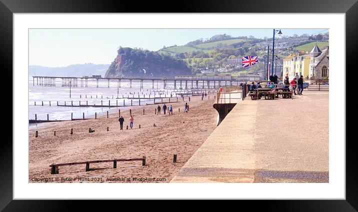 A Windy Teignmouth Beach Framed Mounted Print by Peter F Hunt