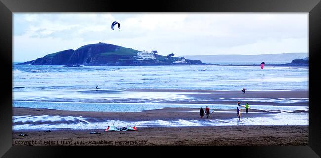 A Winters Day At Bantham Sands Framed Print by Peter F Hunt