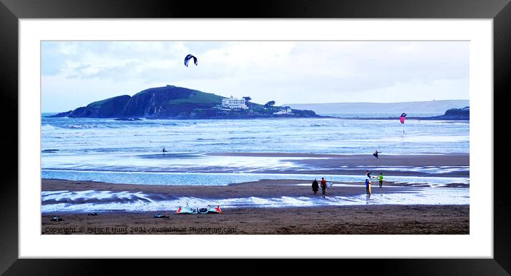 A Winters Day At Bantham Sands Framed Mounted Print by Peter F Hunt