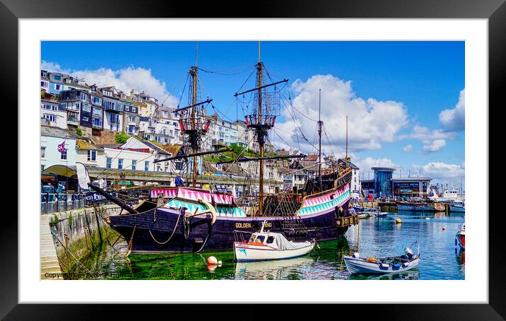 Brixham The Golden Hind Framed Mounted Print by Peter F Hunt