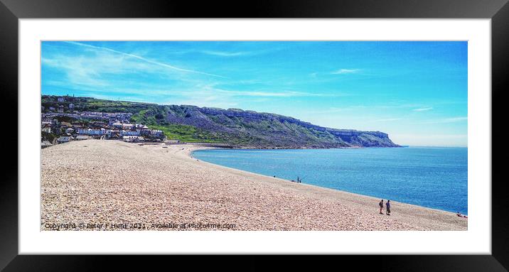 Portland End Of Chesil Beach Framed Mounted Print by Peter F Hunt
