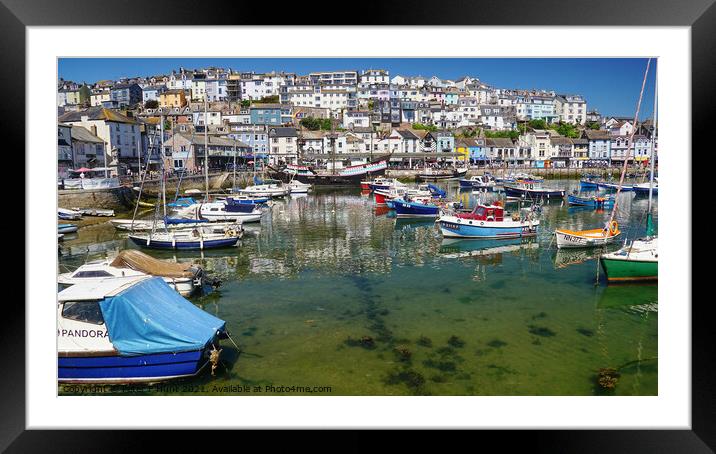 Brixham In The Sunshine Framed Mounted Print by Peter F Hunt