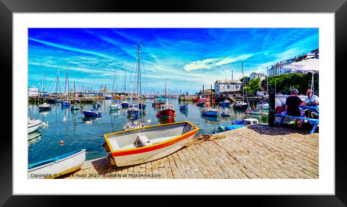 Brixham A View From The Strand Framed Mounted Print by Peter F Hunt