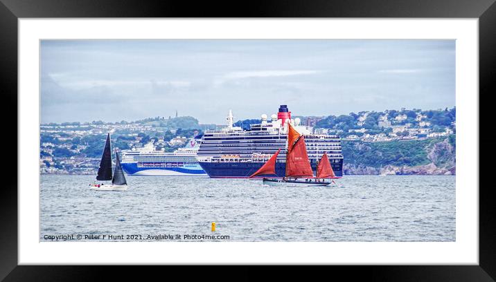 Brixham Sailing Trawler Vigilance Framed Mounted Print by Peter F Hunt