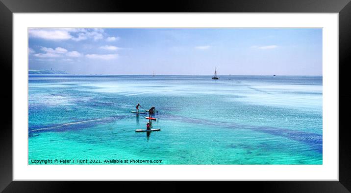 Paddle Boarding Off Charlestown Framed Mounted Print by Peter F Hunt