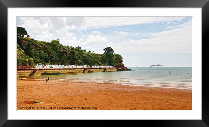 Headland Beach Huts  Framed Mounted Print by Peter F Hunt