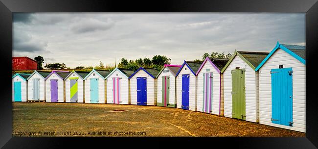 Beach Huts At Goodrington Sands Framed Print by Peter F Hunt