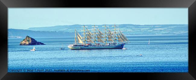 Golden Horizon Leaving Torbay  Framed Print by Peter F Hunt