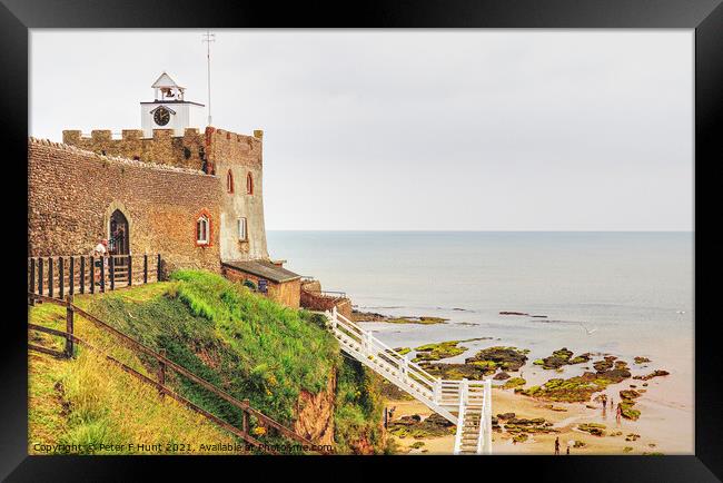 Sidmouth Clock Tower And Jacob's Ladder Framed Print by Peter F Hunt