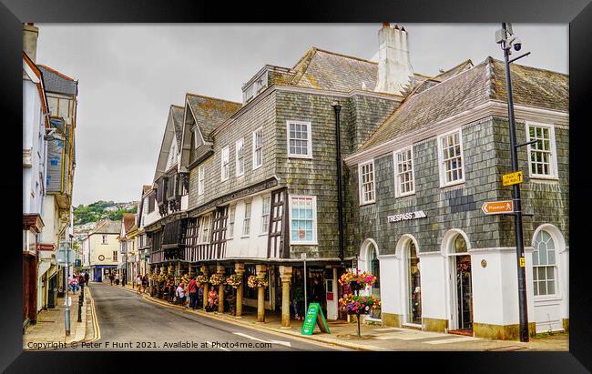 Dartmouth The Butterwalk  Framed Print by Peter F Hunt