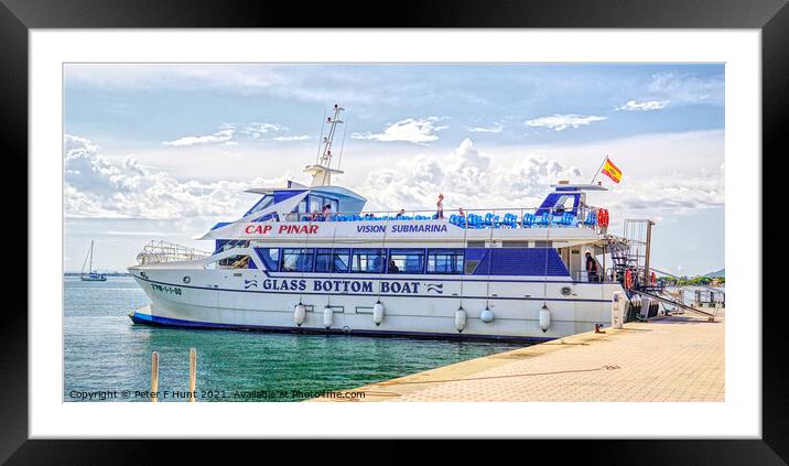 Pollensa The Glass Bottom Boat Framed Mounted Print by Peter F Hunt