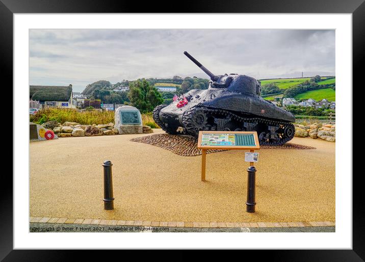 Slapton Sands Torcross Tank Framed Mounted Print by Peter F Hunt
