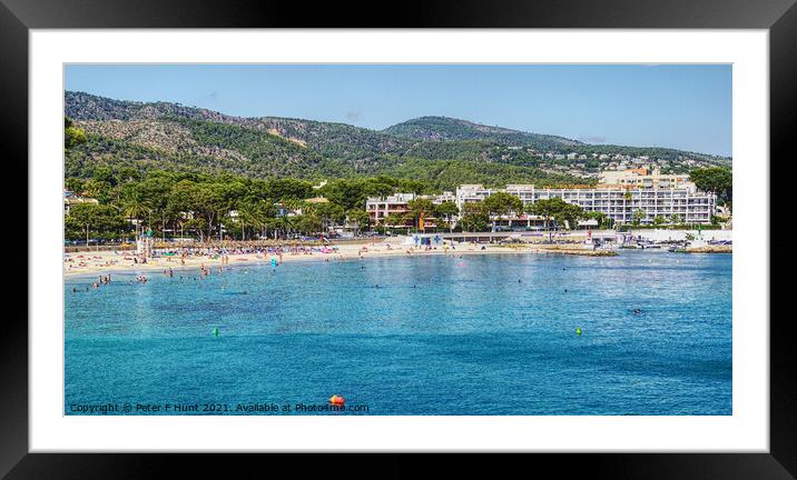 Palma Nova Beach Mallorca Framed Mounted Print by Peter F Hunt