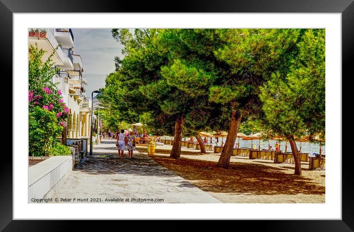 Strolling Along The Pine Walk Puerto Pollensa Framed Mounted Print by Peter F Hunt