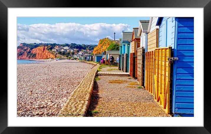 Budleigh Salterton Beach Huts Framed Mounted Print by Peter F Hunt