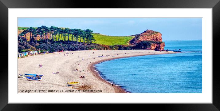 The Curve Of The Beach Budleigh Salterton Framed Mounted Print by Peter F Hunt
