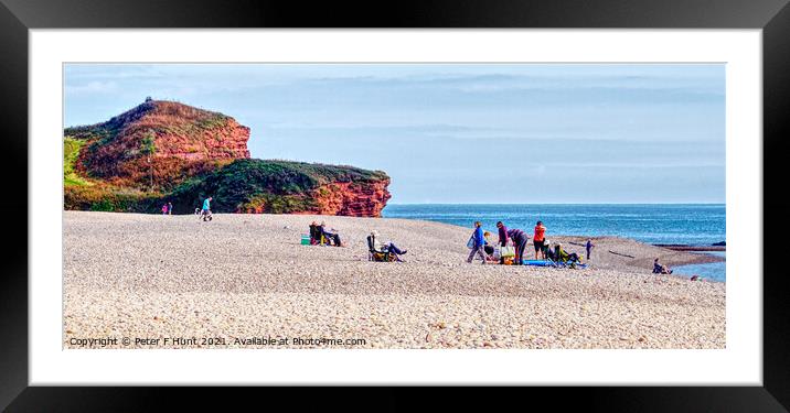 Relaxing At Budleigh Salterton Framed Mounted Print by Peter F Hunt